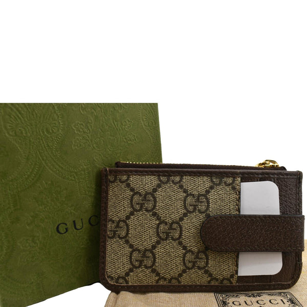 Gucci Ophidia GG Supreme Canvas Card Case Brown - Back