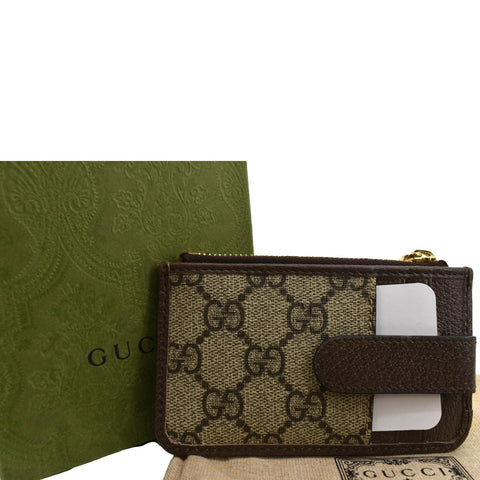 Gucci Ophidia GG Supreme Canvas Card Case Brown - Back