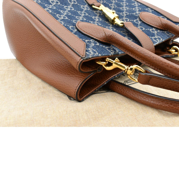 Gucci Jackie 1961 Medium Jacquard Denim Tote Bag -Top Right