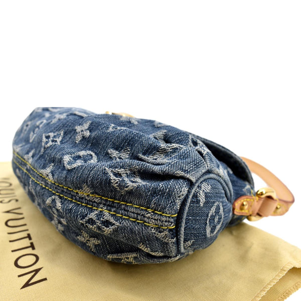 LOUIS VUITTON Mini Pleaty Monogram Denim Shoulder Handbag Blue