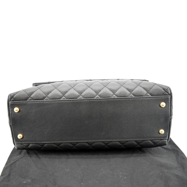 CHANEL Small Coco Quilted Caviar Lizard Handle Shoulder Bag Black - Hot Deals