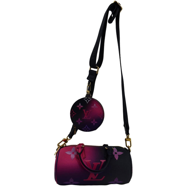 LOUIS VUITTON Papillon BB Monogram Canvas Shoulder Handbag Midnight Fuchsia