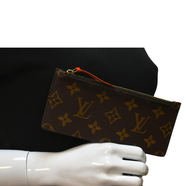 LOUIS VUITTON Felicie Zippered Monogram Canvas Insert Pouch Brown