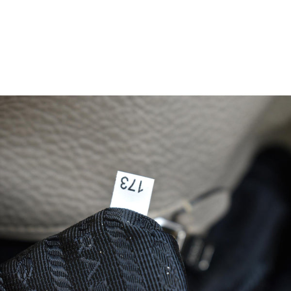 Prada Leather Tote Shoulder Bag in Grey Color - Tag