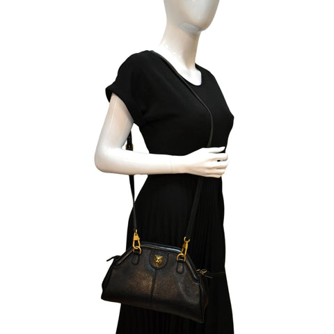 GUCCI Re(Belle) Tiger head Leather Shoulder Bag Black 524620