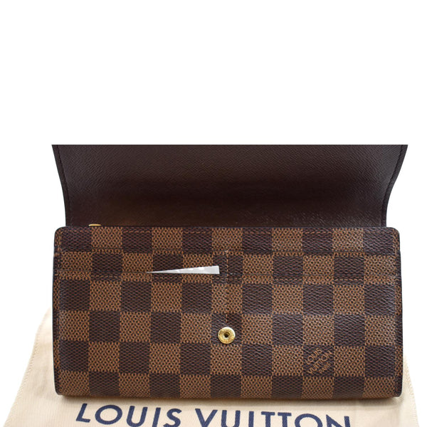 LOUIS VUITTON Damier Ebene Canvas Wallet Brown