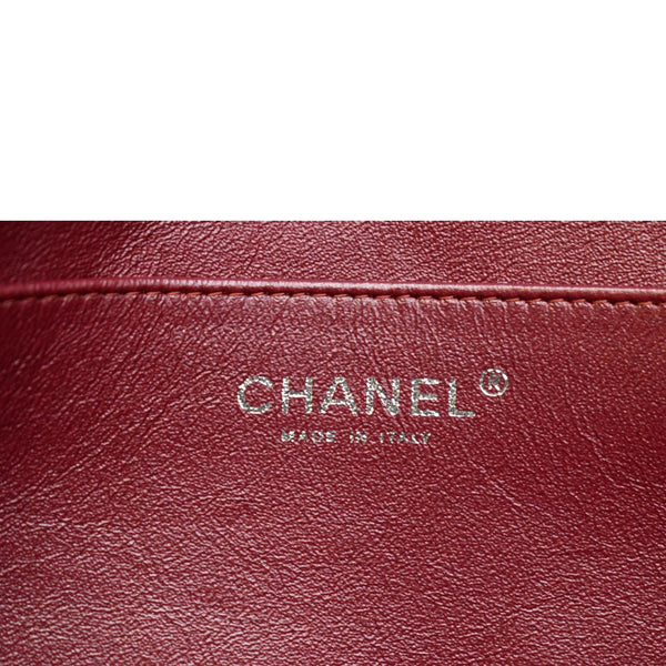 CHANEL Classic Flap Quilted Patent Leather Chain Clutch Bag Red