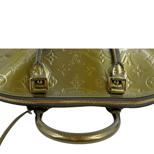 LOUIS VUITTON Alma GM Monogram Vernis Leather Satchel Bag Green