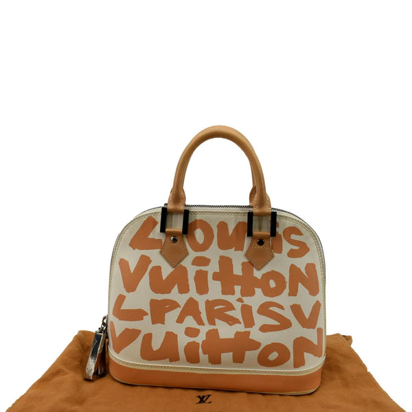 Louis Vuitton Alma Graffiti Leather Satchel Bag White - Product