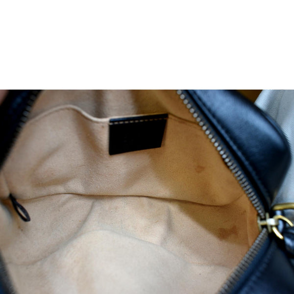 GUCCI GG Marmont Matelasse Mini Leather Crossbody Bag Black 448065