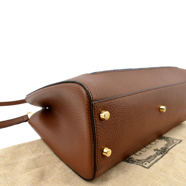 Gucci Jackie 1961 Medium Jacquard Denim Tote Bag - Bottom Left