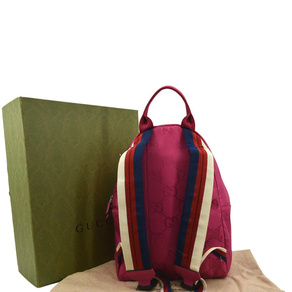 Gucci Children's GG Coated Canvas Backpack Pink Color - Backside