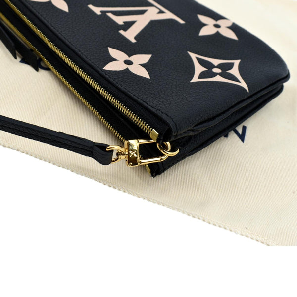 LOUIS VUITTON Double Zip Pochette Monogram Empreinte Crossbody Bag Bicolor