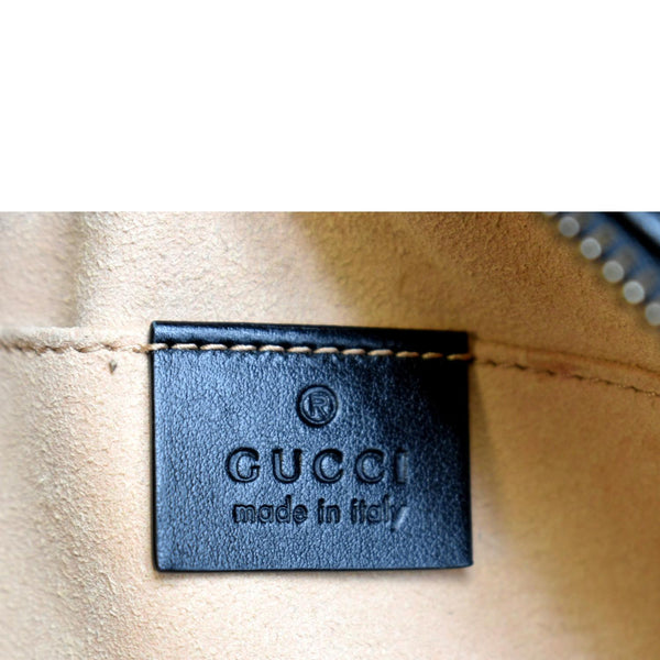 GUCCI GG Marmont Matelasse Mini Leather Crossbody Bag Black 448065