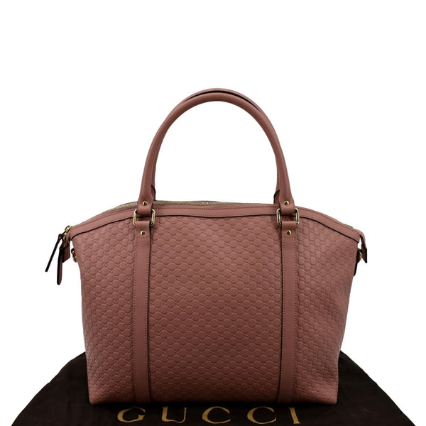 GUCCI Dome Large Microguccissima Leather Satchel Bag Soft Pink 449658