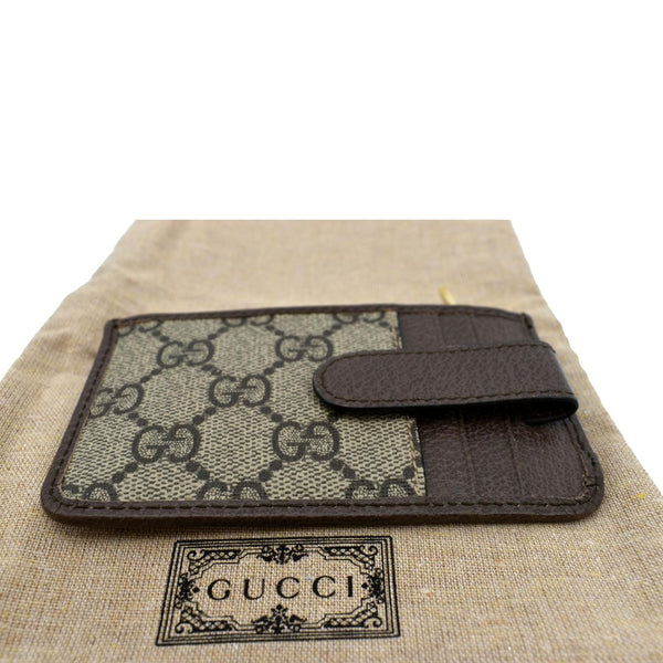 Gucci Ophidia GG Supreme Canvas Card Case Brown - Back Side