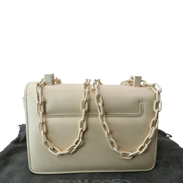 TOM FORD T Clasp Small Leather Shoulder Bag Beige-DDH