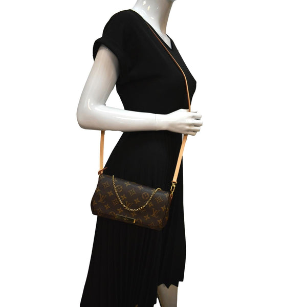 LOUIS VUITTON Favorite PM Monogram Canvas Crossbody Bag Brown