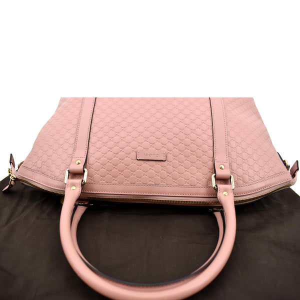 GUCCI Dome Large Microguccissima Leather Satchel Bag Soft Pink 449658