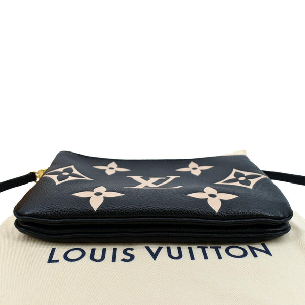 LOUIS VUITTON Double Zip Pochette Monogram Empreinte Crossbody Bag Bicolor