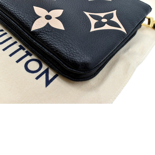 LOUIS VUITTON Double Zip Pochette Monogram Empreinte Crossbody Bag Bicolor