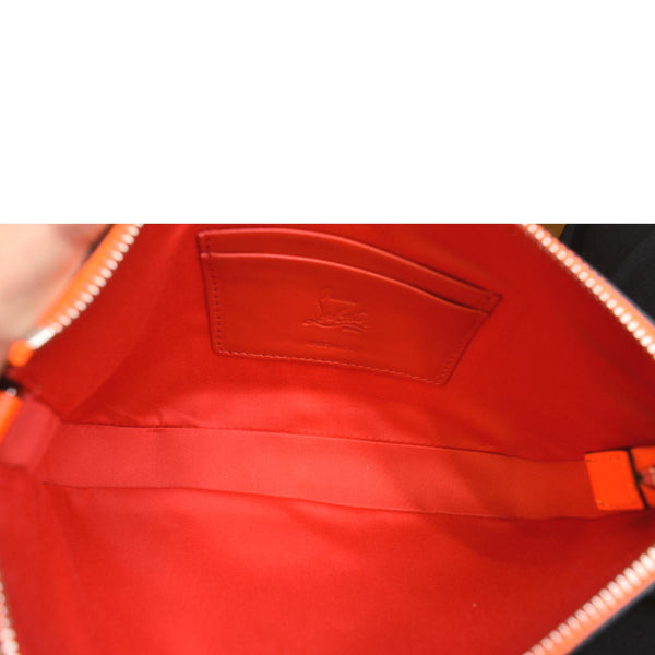 CHRISTIAN LOUBOUTIN Loubila Leather Chain Pouch Orange