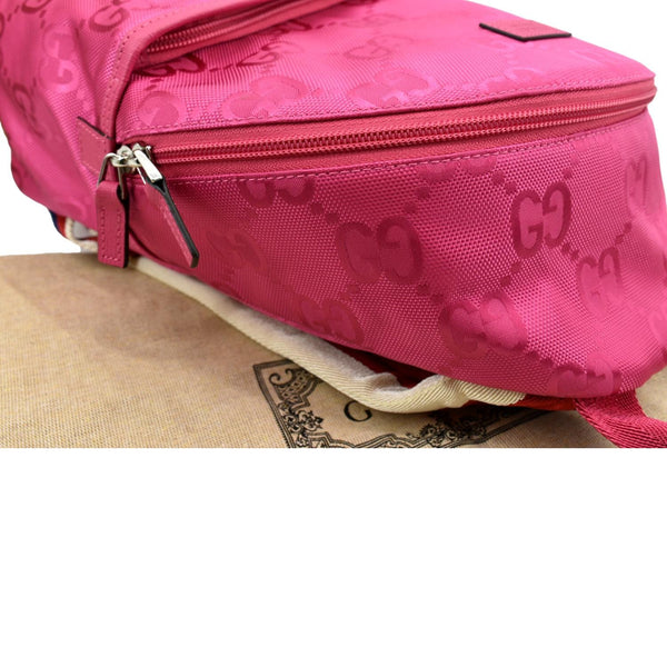Gucci Children's GG Coated Canvas Backpack Pink Color - Right Side