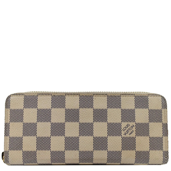 Louis Vuitton Clemence Damier Azur Wallet in White - Full View