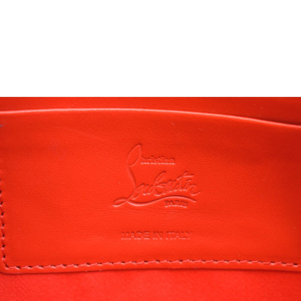 CHRISTIAN LOUBOUTIN Loubila Leather Chain Pouch Orange