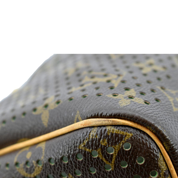 LOUIS VUITTON Speedy Monogram Perforated Satchel Bag Brown