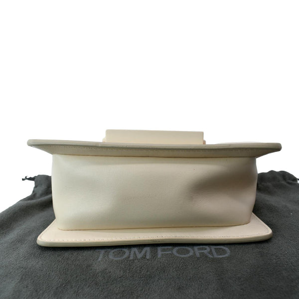 TOM FORD T Clasp Small Leather Shoulder Bag Beige-DDH