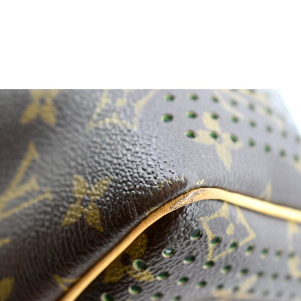 LOUIS VUITTON Speedy Monogram Perforated Satchel Bag Brown