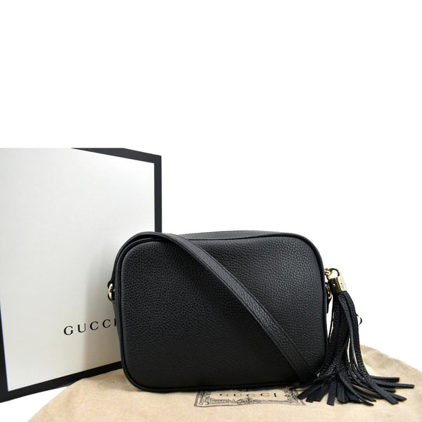 GUCCI Soho Disco Pebbled Leather Black Crossbody Bag back look