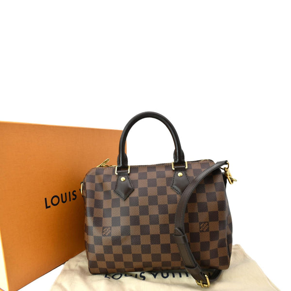 LOUIS VUITTON Speedy 25 Bandouliere Damier Ebene Shoulder Bag Brown