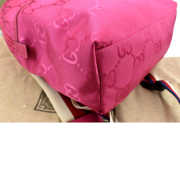 Gucci Children's GG Coated Canvas Backpack Pink Color - Bottom Left