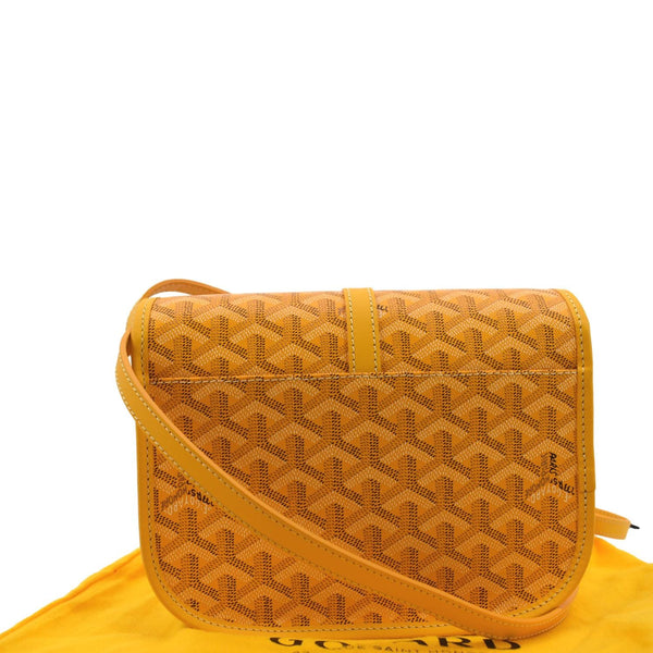 GOYARD Belvedere PM Goyardine Chevron Canvas Messenger Bag Yellow