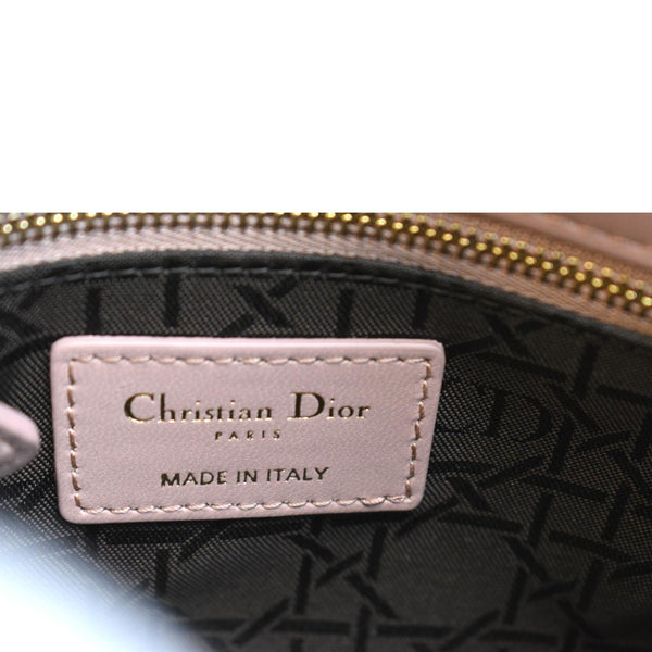 CHRISTIAN DIOR Mini Lady Dior Cannage Calfskin Leather Shoulder Bag Blush