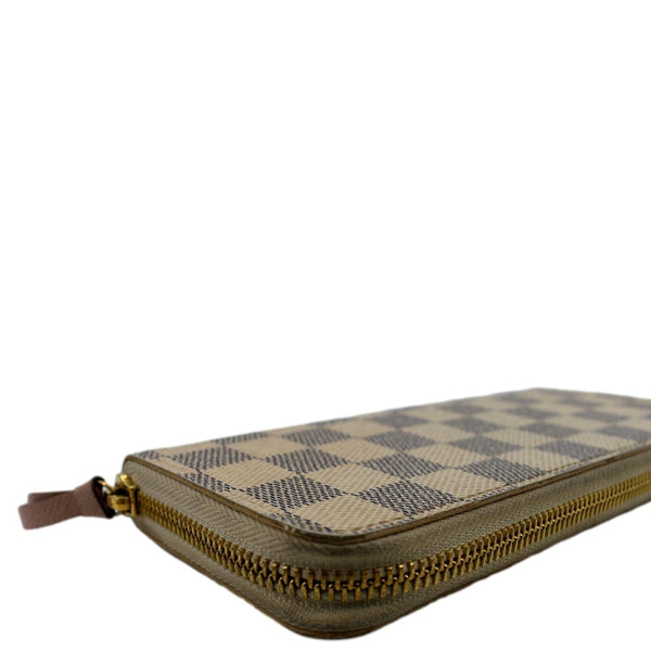 Louis Vuitton Clemence Damier Azur Wallet in White - Top  Left