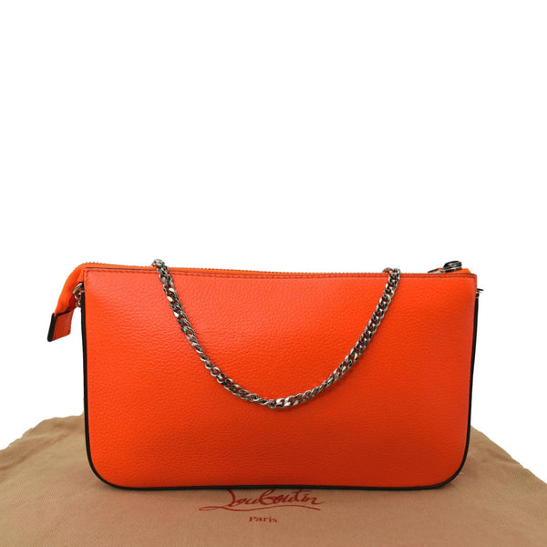 CHRISTIAN LOUBOUTIN Loubila Leather Chain Pouch Orange