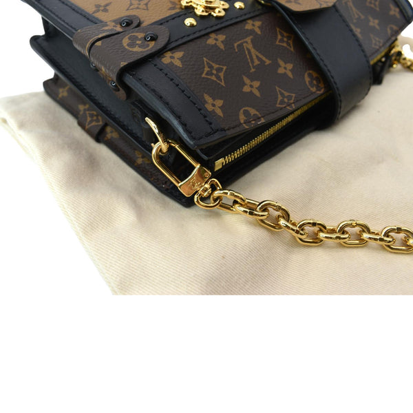 LOUIS VUITTON Trunk Clutch Reverse Monogram Crossbody Bag Brown