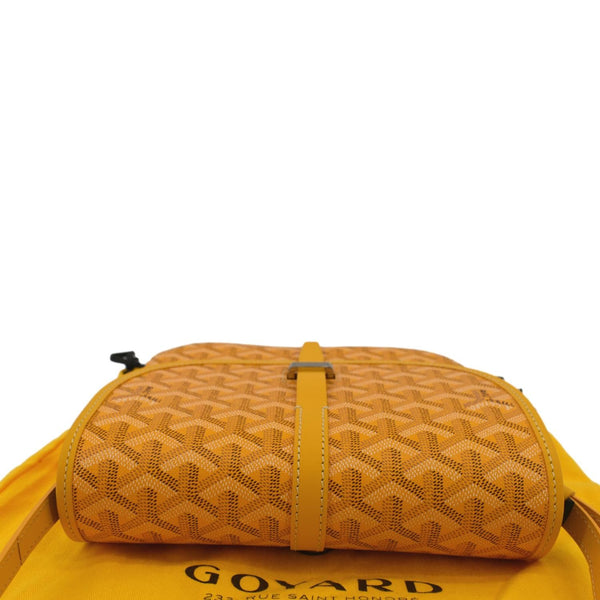 GOYARD Belvedere PM Goyardine Chevron Canvas Messenger Bag Yellow