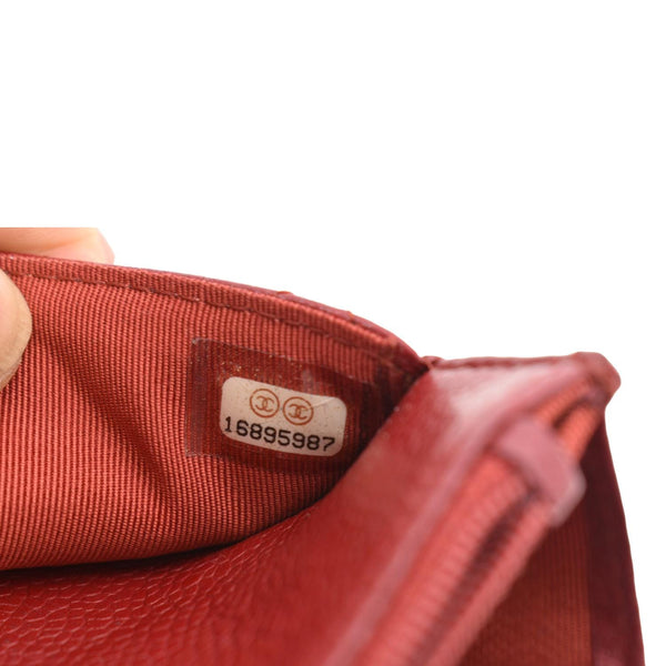 CHANEL CC WOC Caviar Leather Wallet On Chain Crossbody Bag Red