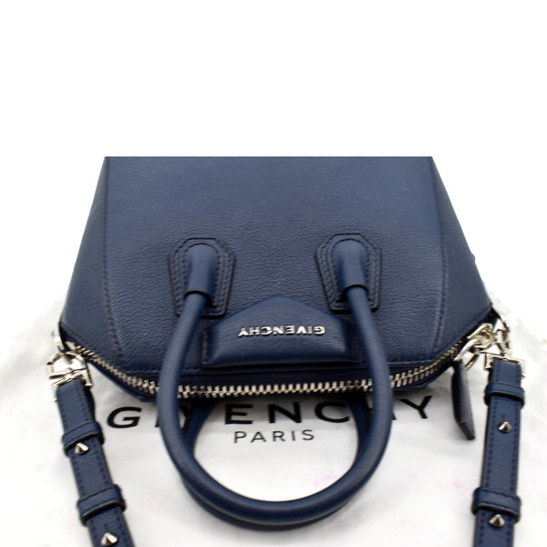 GIVENCHY Antigona Mini Grained Leather Shoulder Bag Blue