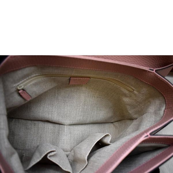 GUCCI Dollar Interlocking G Calfskin Leather Handbag Soft Pink 510306