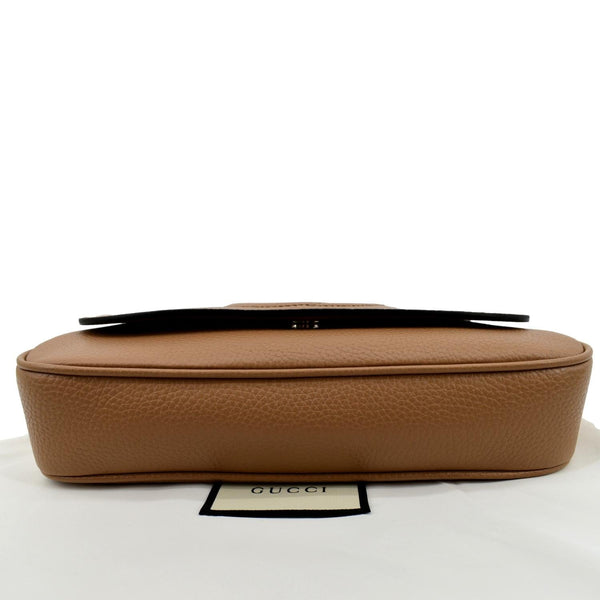 Gucci Soho Chain Flap Leather Crossbody Bag in Brown - Bottom