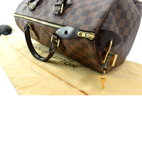 LOUIS VUITTON Speedy 35 Damier Ebene Satchel Bag Brown