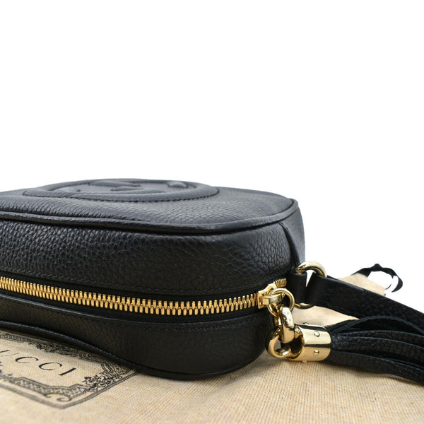 GUCCI Soho Disco Pebbled Leather Black Crossbody Bag corner look
