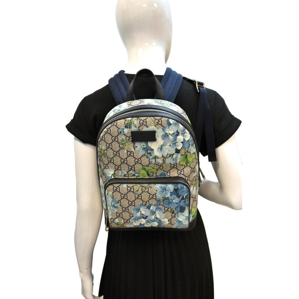 Gucci Blooms GG Supreme Monogram Backpack Light Blue