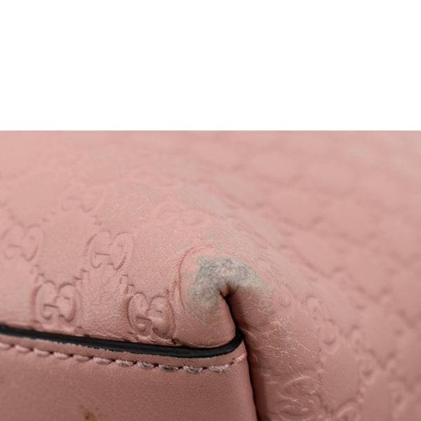 GUCCI Dome Large Microguccissima Leather Satchel Bag Soft Pink 449658