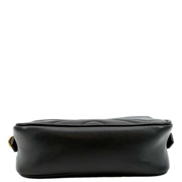 GUCCI GG Marmont Matelasse Mini Leather Crossbody Bag Black 448065